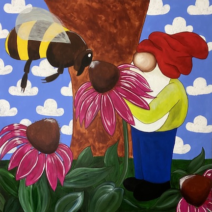 "Be Giving," by Dawn Marie Paul 36 x 36 inch on Canvas Acrylic Original Art Painting by Dawn Marie Paul at DMPaul.com