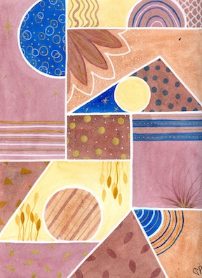 "Egypt at Night 9 x 12 inch Watercolor and Ink on Paper by Dawn Marie Paul at DMPaul.com