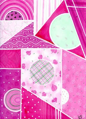 "Fuchsia" 9 x 12 inch Watercolor and Ink on Paper by Dawn Marie Paul at DMPaul.com