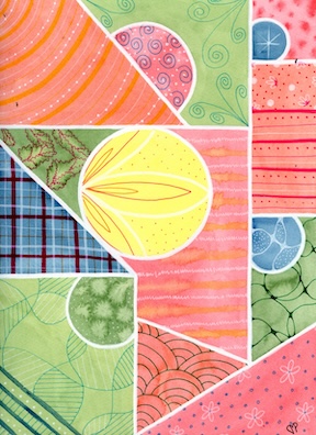 "Raspberry Buds" 9 x 12 inch Watercolor and Ink on Paper by Dawn Marie Paul at DMPaul.com