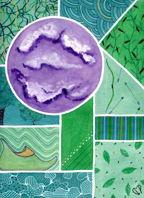 "Robinhood" 9 x 12 inch Watercolor and Ink on Paper by Dawn Marie Paul at DMPaul.com