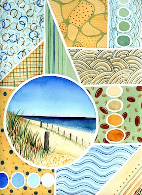 "Happy Place" 9 x 12 inch Watercolor and Ink on Paper by Dawn Marie Paul at DMPaul.com