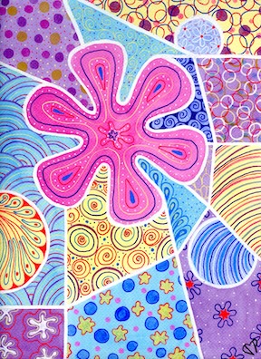 "Pink Splat" 9 x 12 inch Watercolor and Ink on Paper by Dawn Marie Paul at DMPaul.com