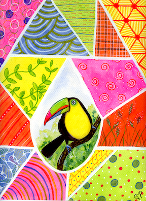 "You Can Toucan" 9 x 12 inch Watercolor and Ink on Paper by Dawn Marie Paul at DMPaul.com