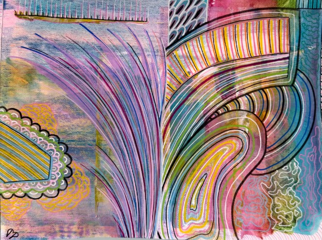 "The Split" 12x9 inch Mixed Media on Canvas Paper by Dawn M. Paul