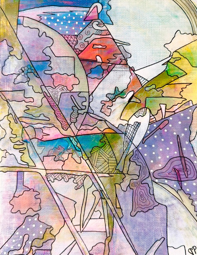 "Soul's Window" 9x12 inch Mixed Media on Canvas Paper by Dawn M. Paul