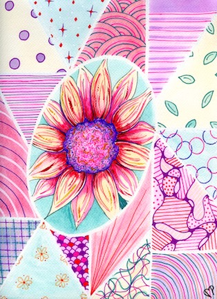 "Peace is Healthy" 9 x 12 inch Watercolor and Ink on Paper by Dawn Marie Paul at DMPaul.com